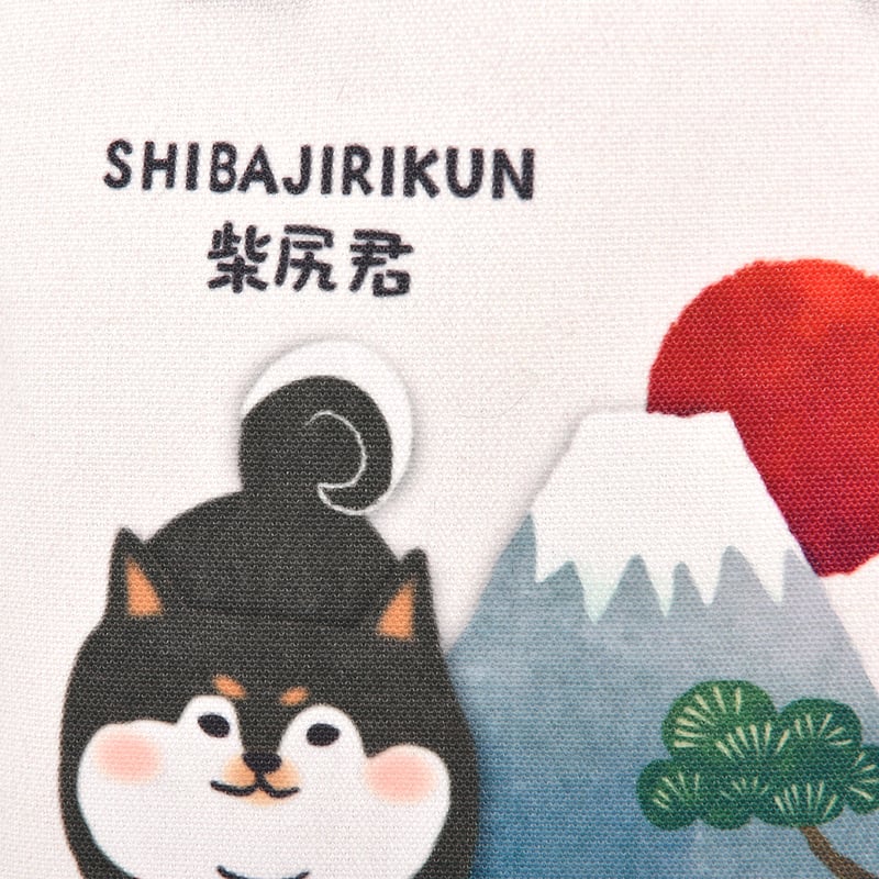 25-8600 キャンバスプチトートバッグ 柴尻君と富士山柄 | KUSUGURU STORE