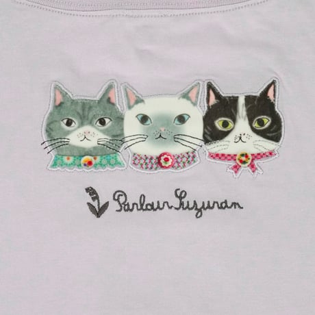26-9135　パーラーすずらん堂　アップリケ＆刺繍Tシャツ　ラフサイズ　すずらんさん柄