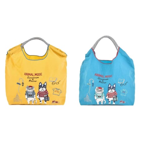 24-7151　撥水加工　刺繡ワッシャーバッグMサイズ　アニマルモード柄