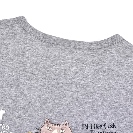 24-7129　天竺ニット　ラフサイズTシャツ　はらぺこミチョロ柄