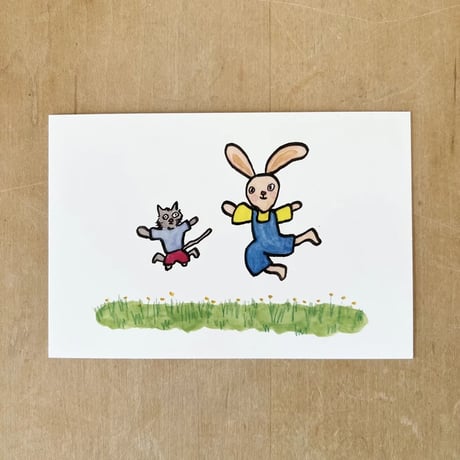 ポストカード / ウサギとネコ