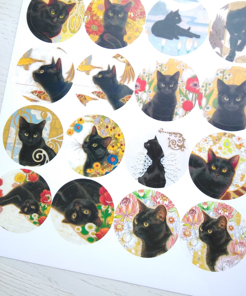 黒猫づくしシール | Satoi OGUMA