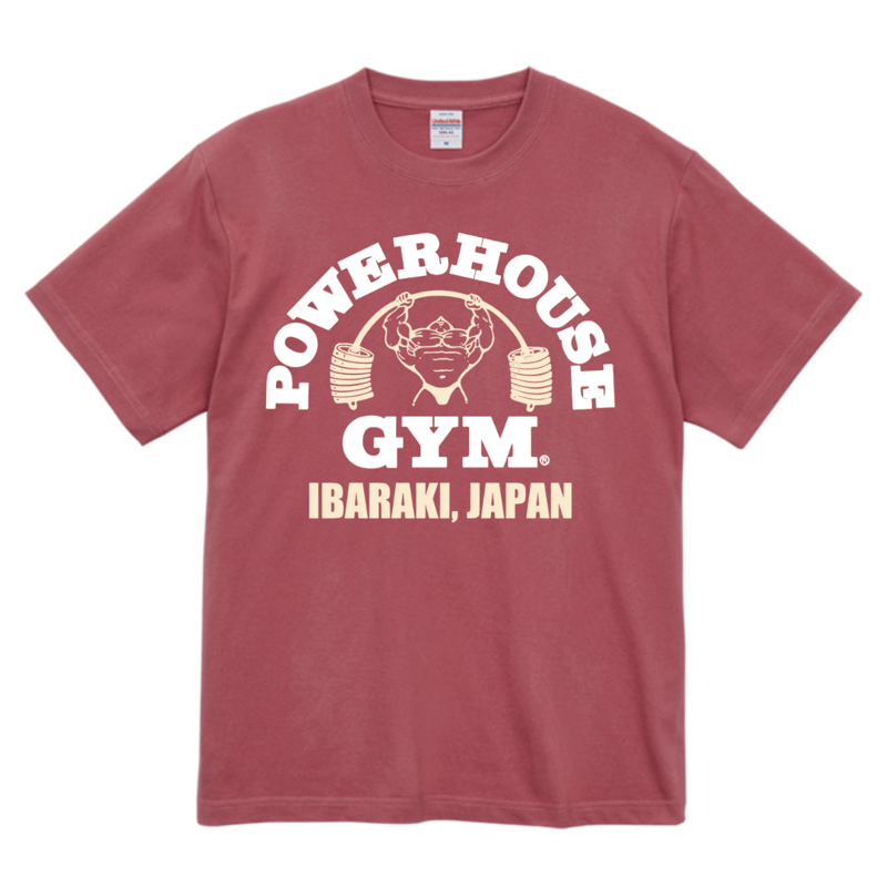 パワーハウスジムイバラキ オリジナルロゴTシャツ ヘイジーレッド