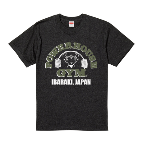 POWERHOUSE GYM IBARAKI, JAPAN オリジナルロゴTシャツ ヘザーブラック