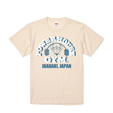 POWERHOUSE GYM IBARAKI, JAPAN オリジナルロゴTシャツ ナチュラル