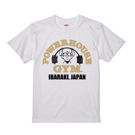 POWERHOUSE GYM IBARAKI, JAPAN オリジナルロゴTシャツ ベージュ×ブラック