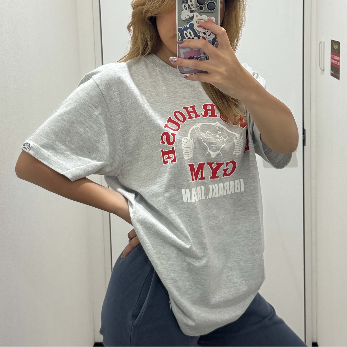パワーハウスジムイバラキ オリジナルロゴTシャツ - アッシュ