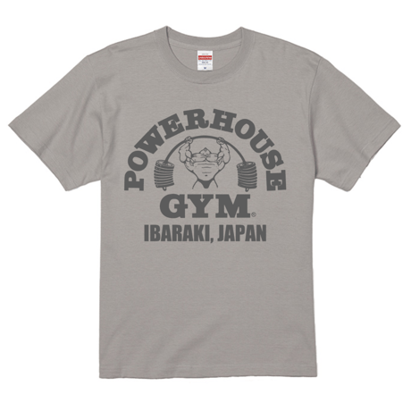 POWERHOUSE GYM IBARAKI, JAPAN オリジナルロゴTシャツ ライトグレー