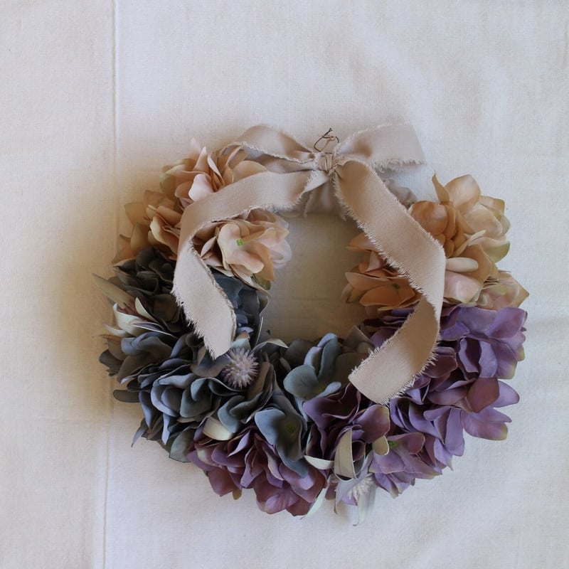 アジサイたっぷりリース アーティフィシャルフラワー | f-Grace  