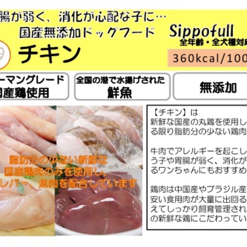 5種お試しセット250g】国産無添加Sippofullドッグフード5種お