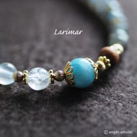 モヤってる時は変化の時 ブレスレット angel-amulet /  ラリマー、白檀、 ロイヤルムーンストーン、ラブラドライト