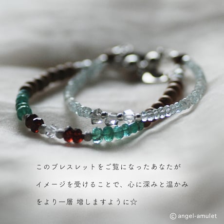 水の妖精 ブレスレット angel-amulet / ゴシェナイト,ハーキマー,老山白檀