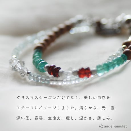 水の妖精 ブレスレット angel-amulet / ゴシェナイト,ハーキマー,老山白檀