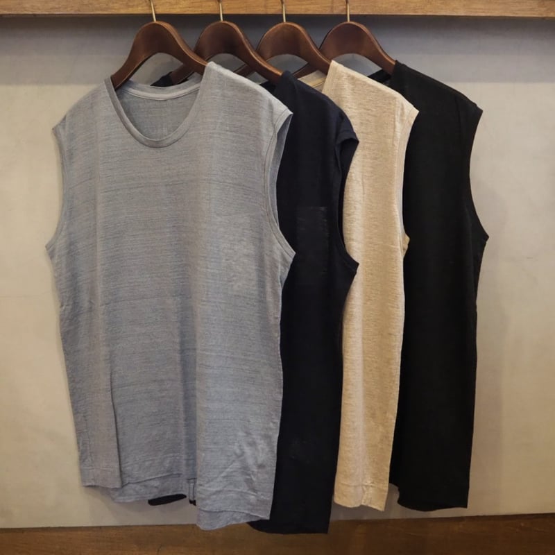 トップス suzuki takayuki knitted vest linen suzuki takayuki（スズキタカユキ）の「knitted vest（ベスト