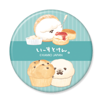 いーすとけん。缶バッジ：シープトッツォ＋カップパグ