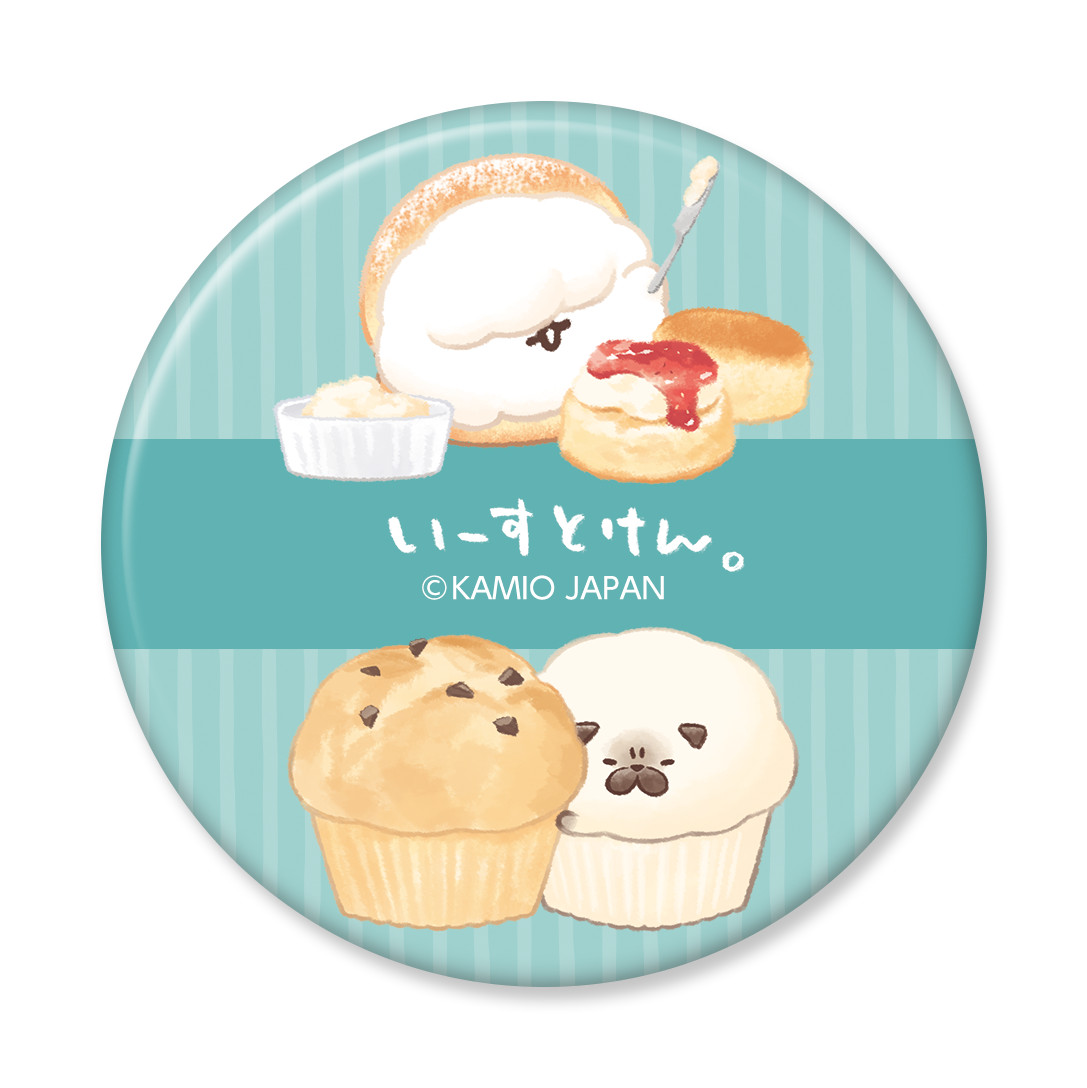 いーすとけん。缶バッジ：シープトッツォ＋カップパグ | FUNxFANショップ