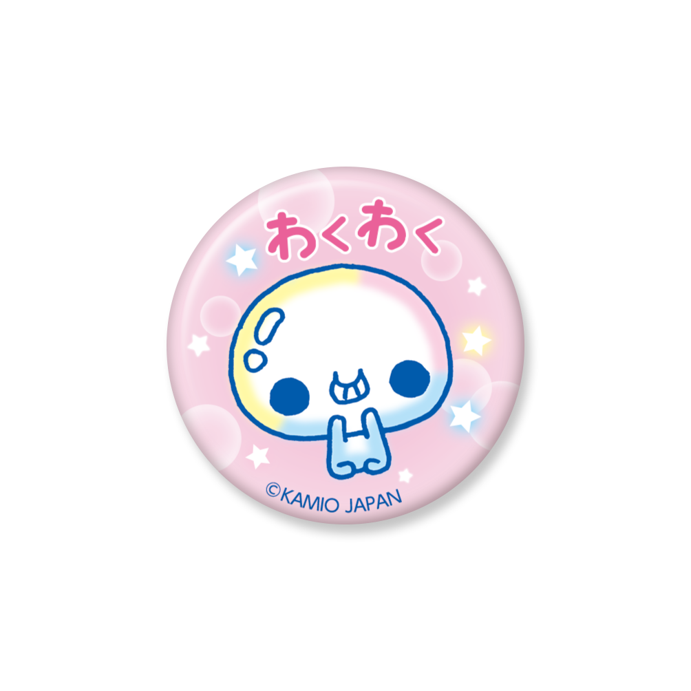 ぷくぷくあわわちゃん 75mm 缶バッジ：（わくわく） | FUNxFAN
