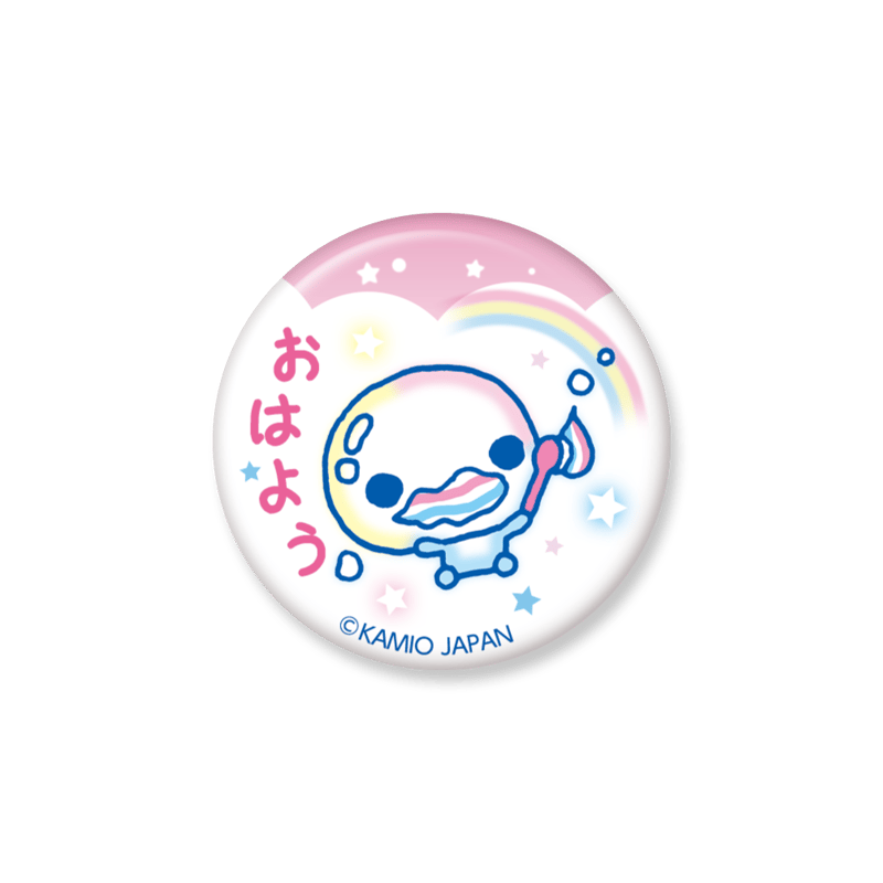 るかわ 缶バッジ ゆるふわ ぷくぷくあわわちゃん 75mm 缶バッジ：（おはよう） | FUNxFANショップ
