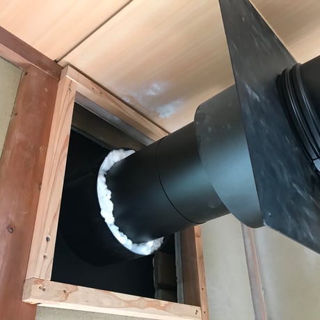 耐熱黒塗装断熱二重煙突150mm(6インチ）用　ウォール・ステイ