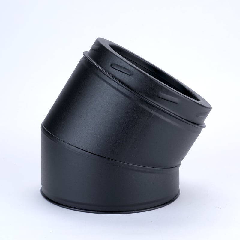 New 耐熱黒塗装断熱二重煙突 30°Bend(150-200) ロック式 New 耐熱黒塗装断熱二重煙突 30°Bend(150-200) ロック式