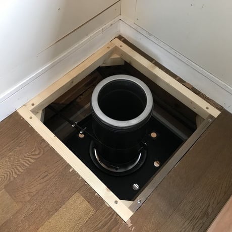 耐熱黒塗装断熱二重煙突150mm(6インチ）用 エアー・サーキュレーション・シーリング＆フロアパネル