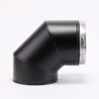 New 耐熱黒塗装断熱二重煙突　90°Bend（150-200） ロック式