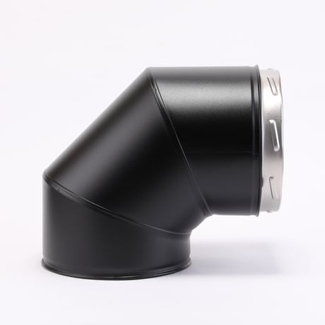 New 耐熱黒塗装断熱二重煙突　90°Bend（150-200） ロック式