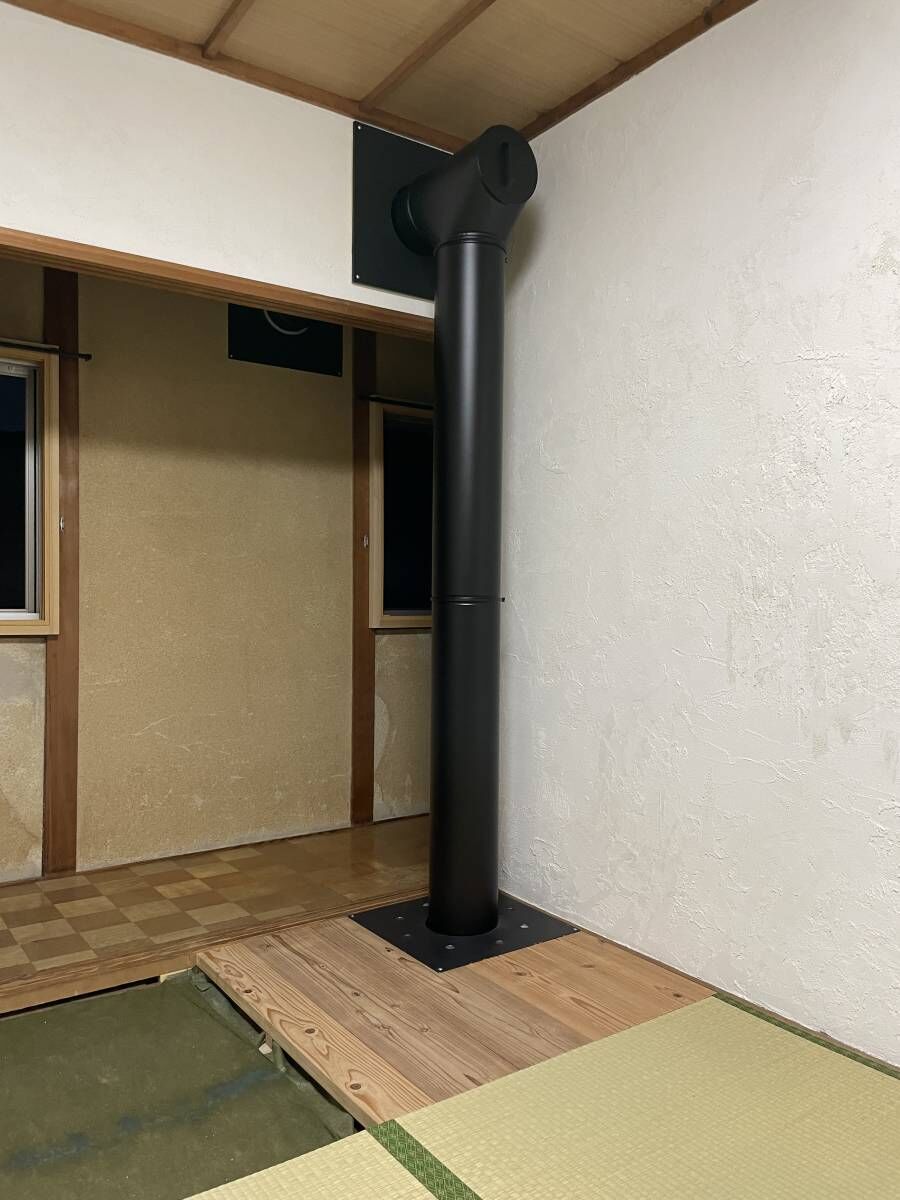 耐熱黒塗装断熱二重煙突150mm(6インチ)用 エアー・サーキュ 耐熱黒塗装断熱二重煙突150mm(6インチ)用 エアー・サーキュ