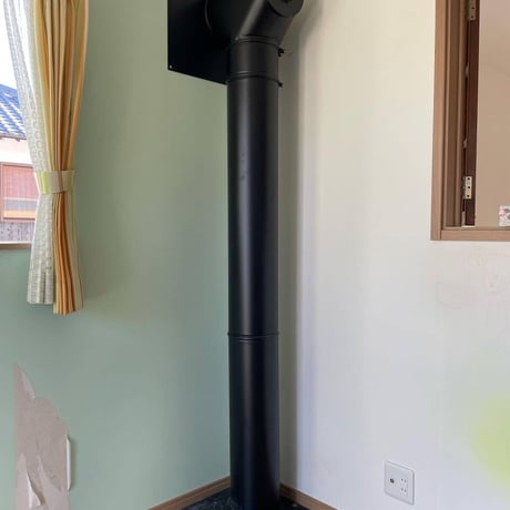 耐熱黒塗装断熱二重煙突150mm(6インチ）用 エアー・サーキュレーション・シーリング＆フロアパネル