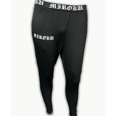 Miroku logo cotton leggings "BLACK"