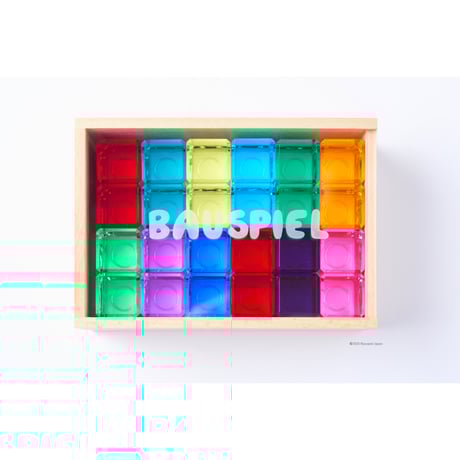 【専用】Bauspiel　トランスパレントキューブ　１０個セット BAUSPIEL】トランスパレントキューブ ※木製トレー付き 【在庫あり