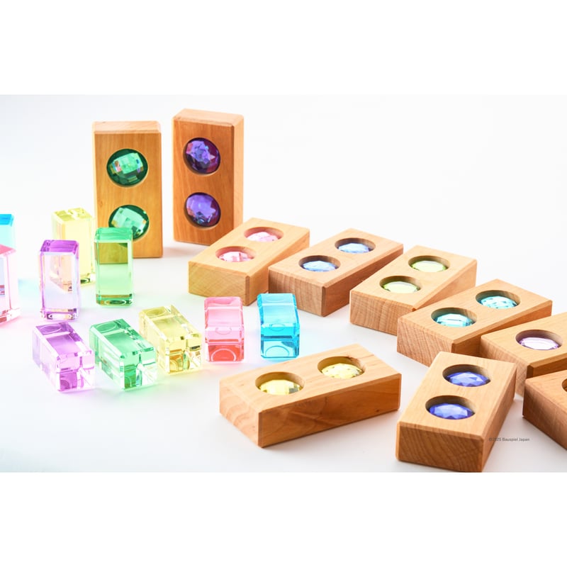 BAUSPIEL ルミナスブロック　箱入り BAUSPIEL 】ルミナスブロック 24pcs ※木箱付き 【次回入荷分予約