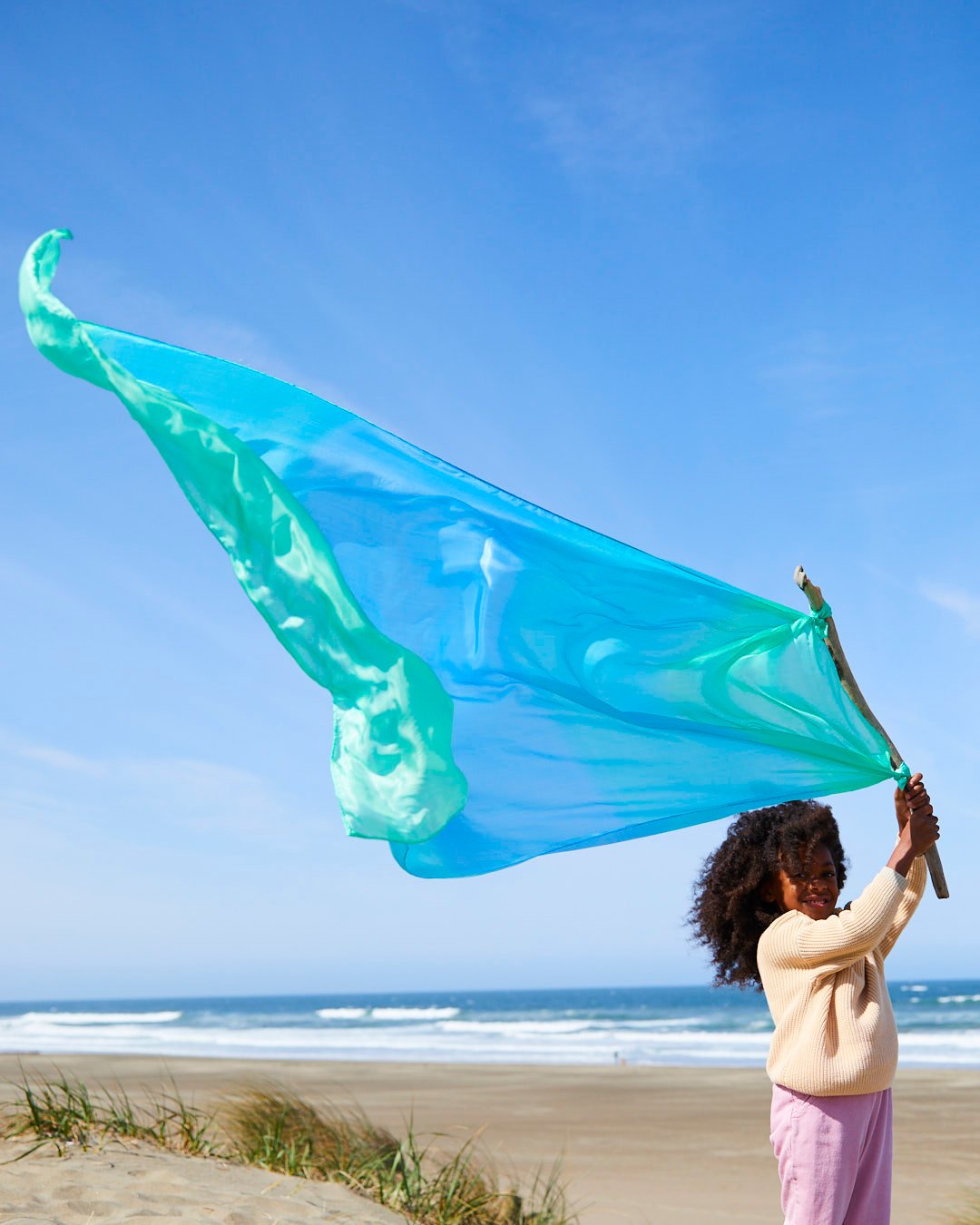 新品　サラズシルク　giantのSea &amp;メープルプレイクリップ4個 サラズシルク】Giant playsilks / Sea | METSÄ