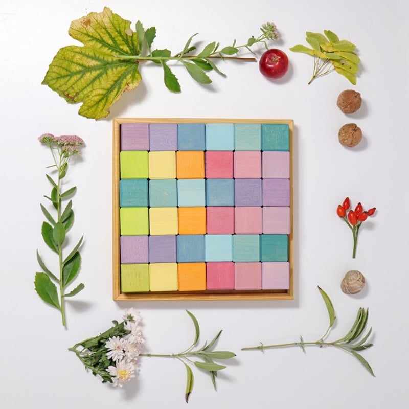 GRIMM'S】パステル モザイクキューブ（にじのキューブパステル・小