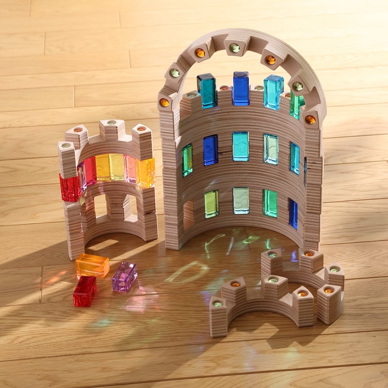 レーゲンボーゲンランド 虹の石 T3バー　収納箱 REGENBOGENLAND】虹の石 フルセット (虹の石64pcs ＋T3バー6本＋木箱)