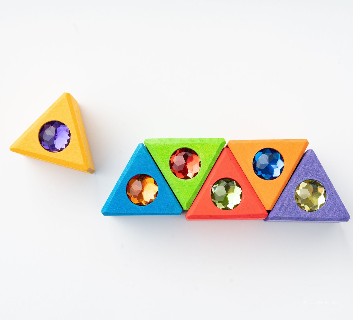 バウシュピール トライアングル大54個 BAUSPIEL 】カラートライアングル ラージ 54pcs ※木製トレー付き