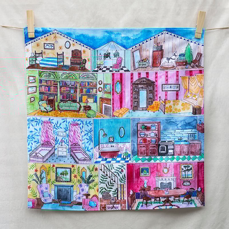 wonderie】プレイクロス Welcome to the dollhouse（1m×1m