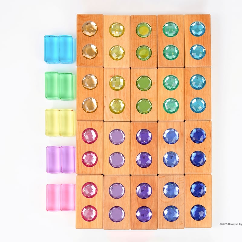 BAUSPIEL ルミナスブロック　箱入り BAUSPIEL 】ルミナスブロック 24pcs ※木箱付き 【次回入荷分予約