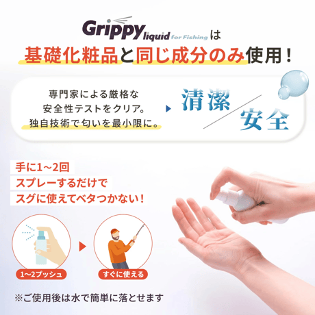 釣り用滑り止めスプレー | Grippy liquid for Fishing 30ml　5本セット