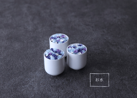 ごはんとお水（金箔押しBOX入り）_緑色花器