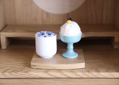 ごはんとお水（金箔押しBOX入り）_緑色花器