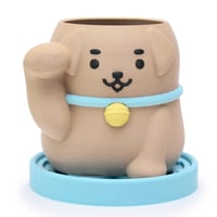 まねき犬ポット・茶色い犬