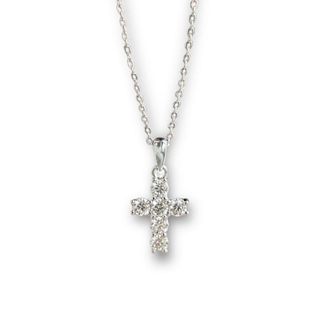MOISSANITE CROSS NACKLACE SILVER