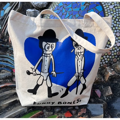 BLUE HEART TOTEトートバッグ（送料無料） Canvas Eco- bag / English description below
