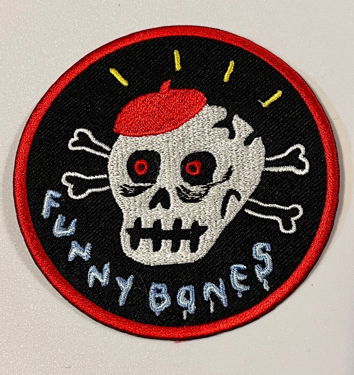 vintage 50s〜60s army skull ワッペンtham-kich FUNNYBONES Skull ワッペン Funny Bones Classic Patc