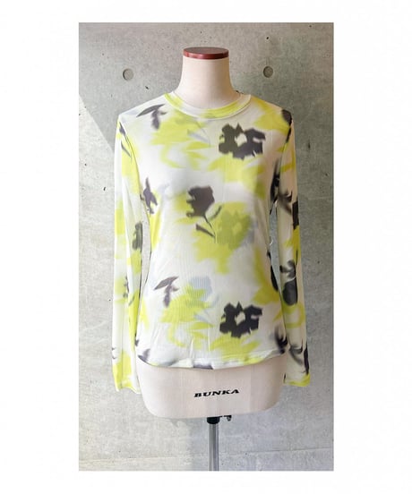 花柄シアートップス