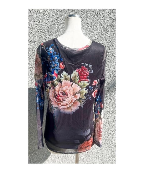 花柄シアートップス