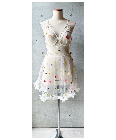 花柄シアーワンピース