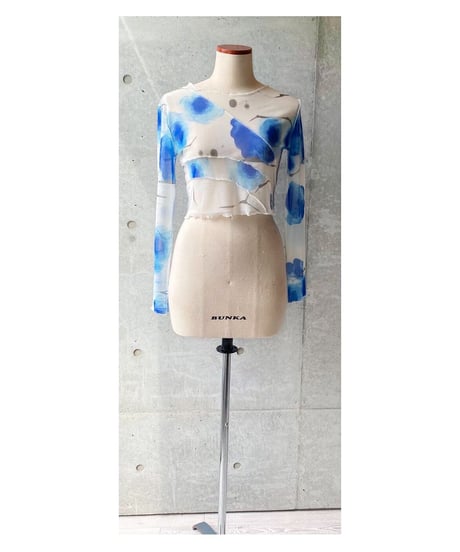 花柄シアートップス