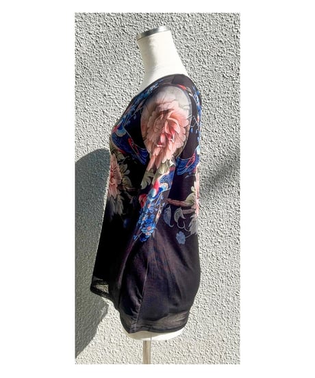 花柄シアートップス